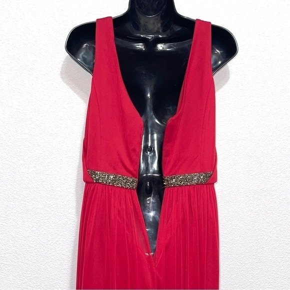 David's Bridal Red Bridesmaid Dress Size 10 - Picture 9 of 16